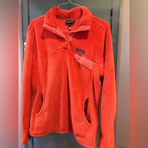 Patagonia Women’s Orange Fleece Stretch Pullover * Size XL